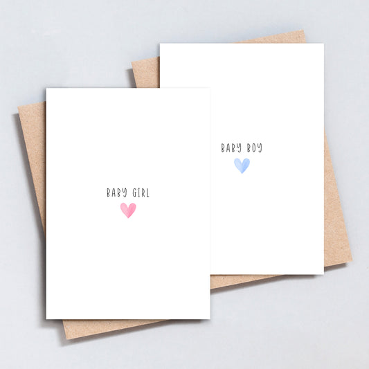 Baby Girl Baby Boy Heart Greeting Card