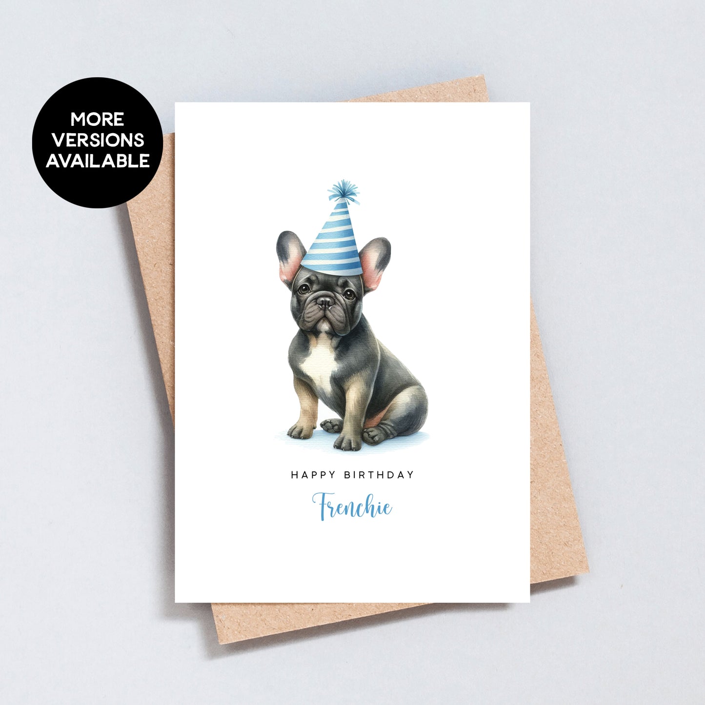 Personalised French Bulldog Birthday Card, Card From Or To Dog