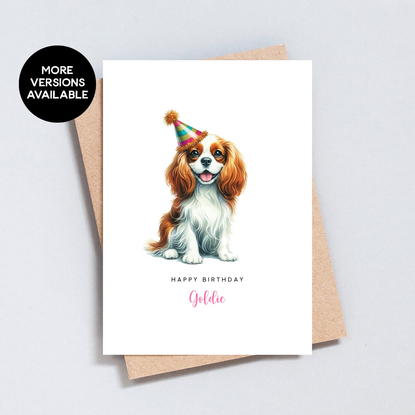 Personalised King Charles Cavalier Birthday Card From Or To Dog