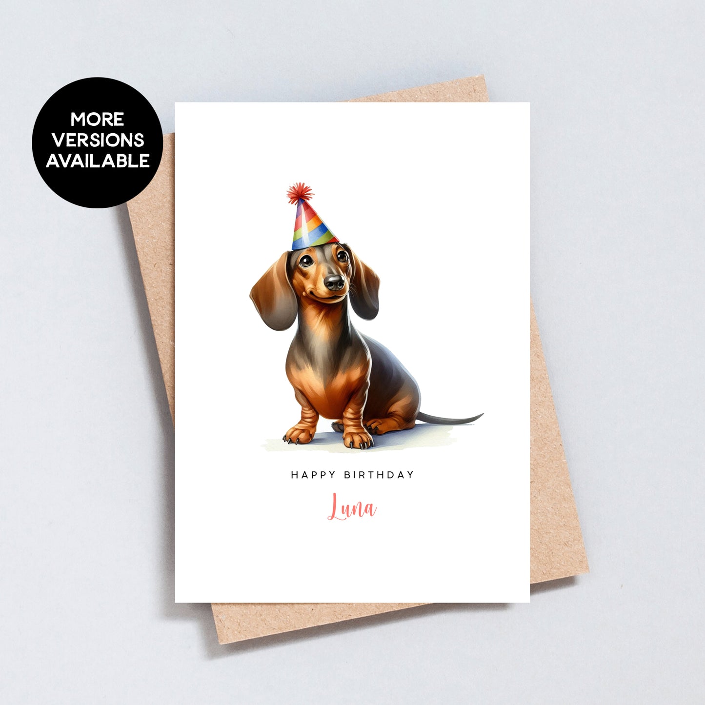 Personalised Dachshund Birthday Card, Card From Or To Dog