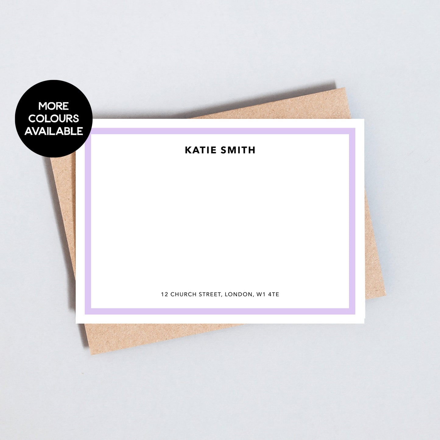 Coloured Border Personalised Stationary, Elegant Note Cards With Custom Name Stationary Set, Correspondence Cards, Postcard Set, A6 Size