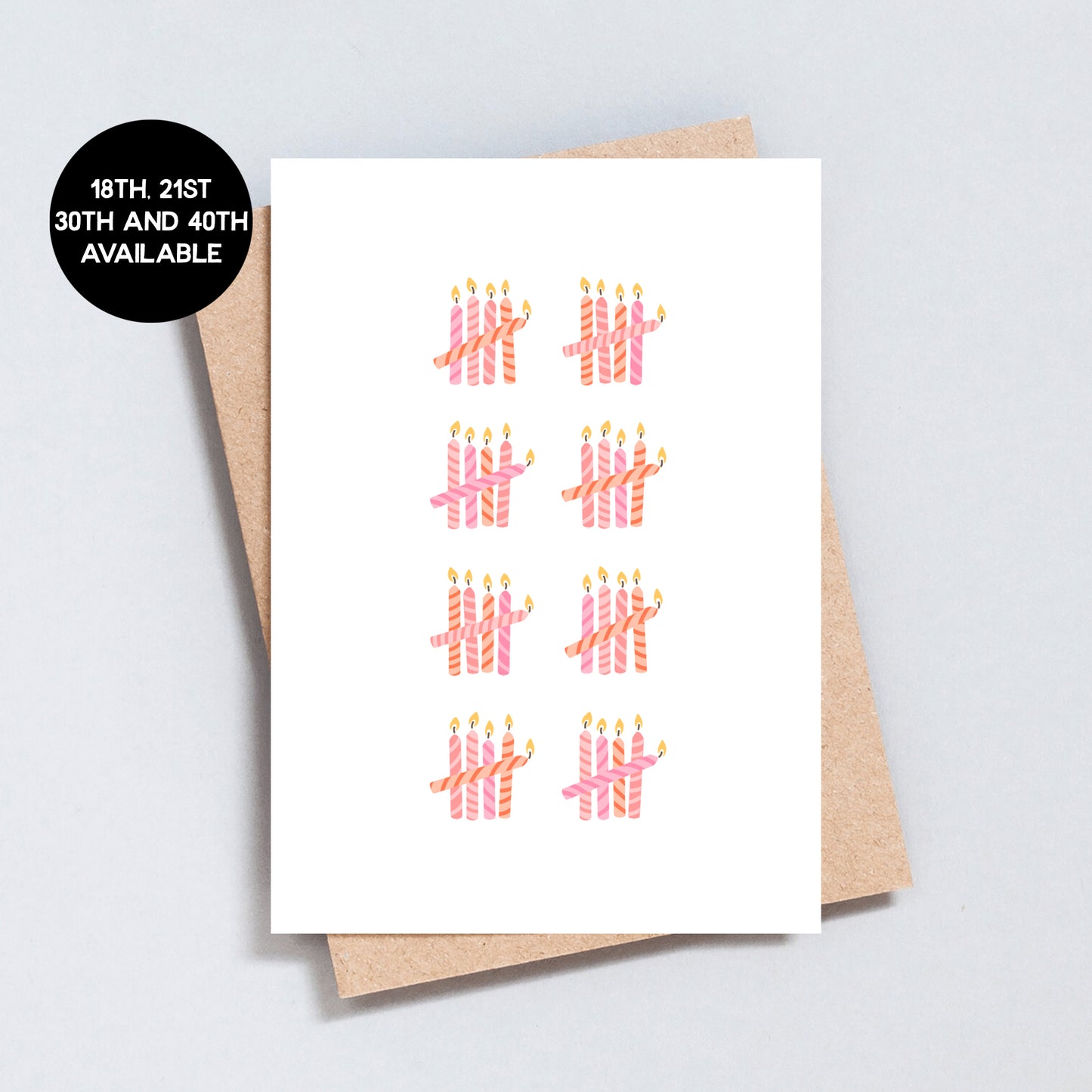 18th, 21st, 30th, 40th Birthday Candles Greeting Card