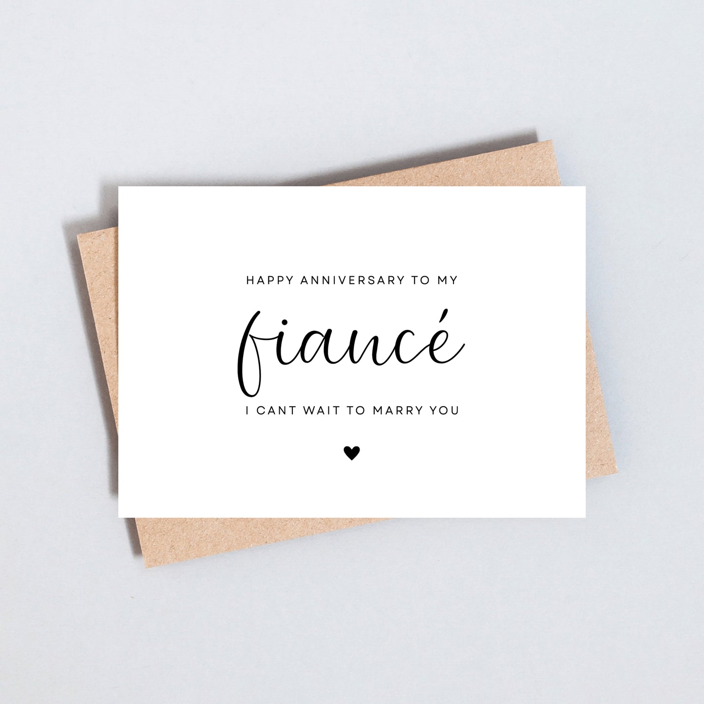 Happy Anniversary Fiancé, I Can't Wait To Marry You Greeting Card