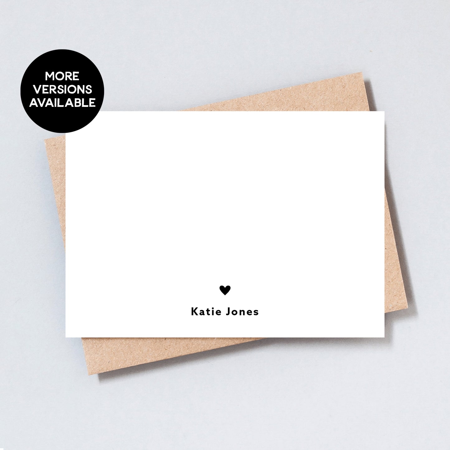 Heart Personalised Stationary, Elegant Note Cards with Custom Name Stationary Set, Correspondence Cards, Postcard Set, A6 Size