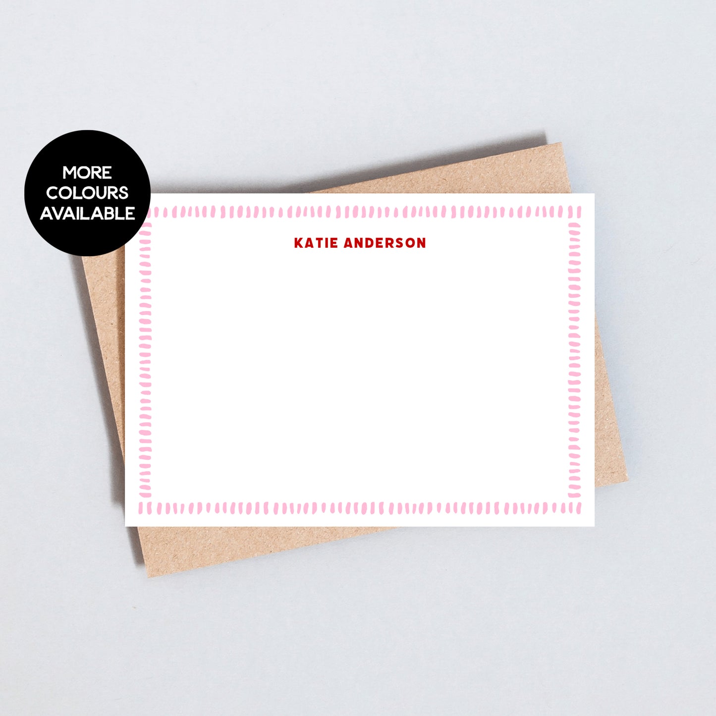 Mark Making Border, Personalised Stationary, Notecards with Custom Name - A6 Size