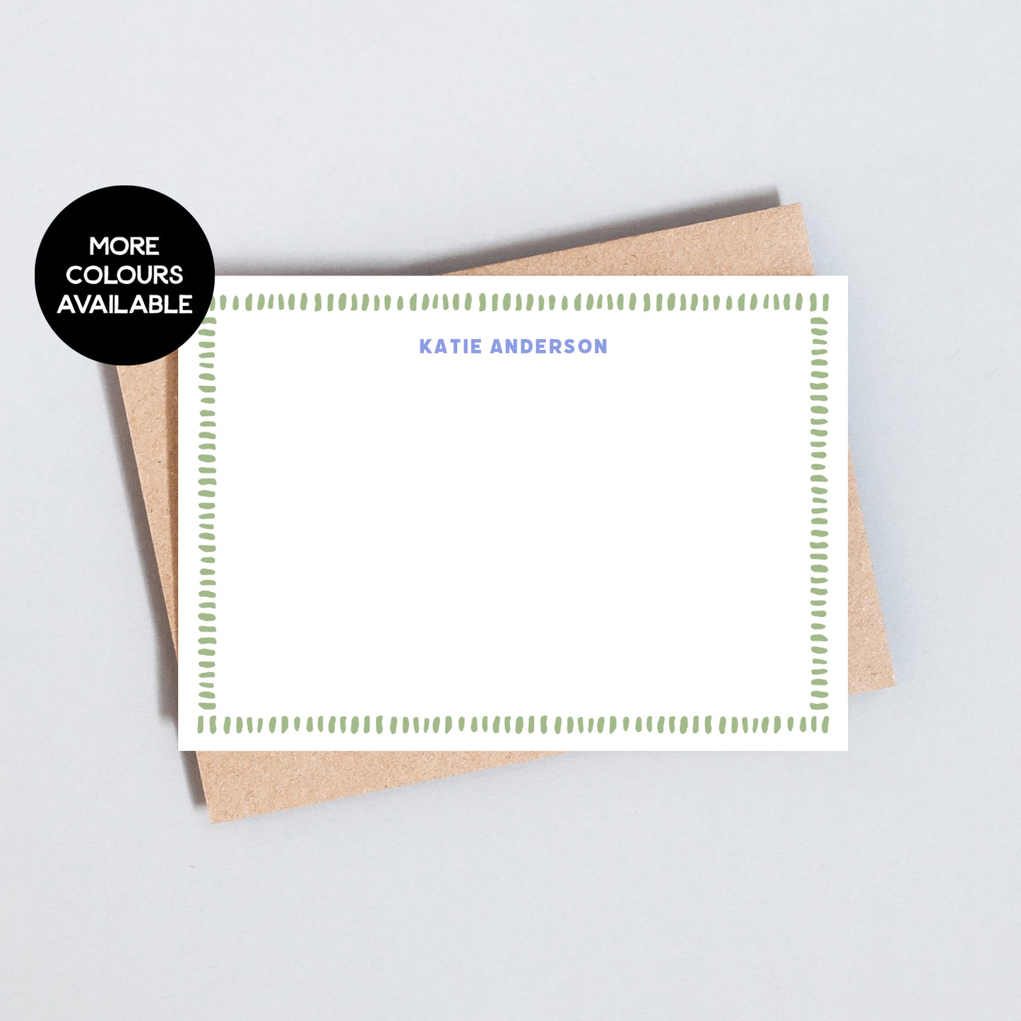 Mark Making Border, Personalised Stationary, Notecards with Custom Name - A6 Size