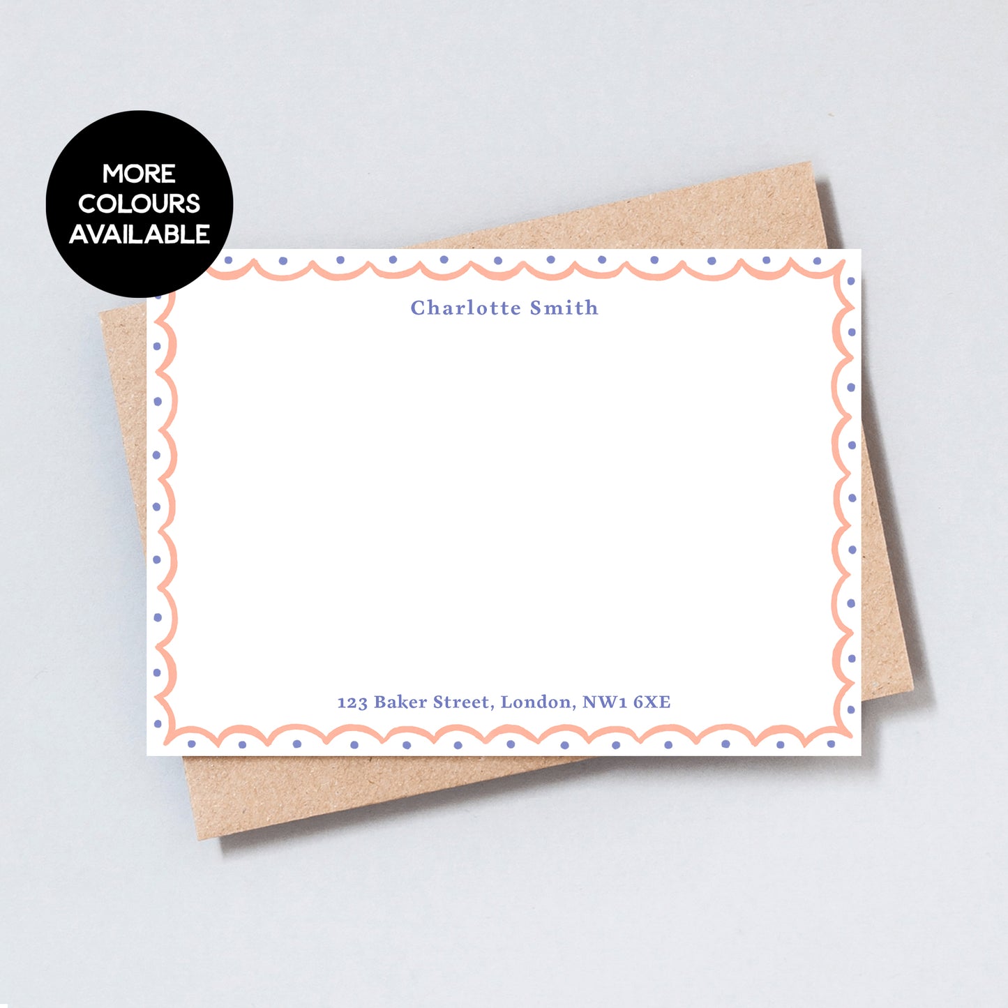 Personalised Pink Scallop Stationery