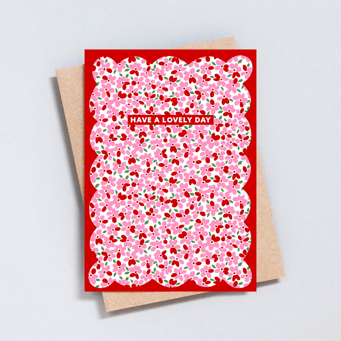 Pink Floral Birthday Greeting Card