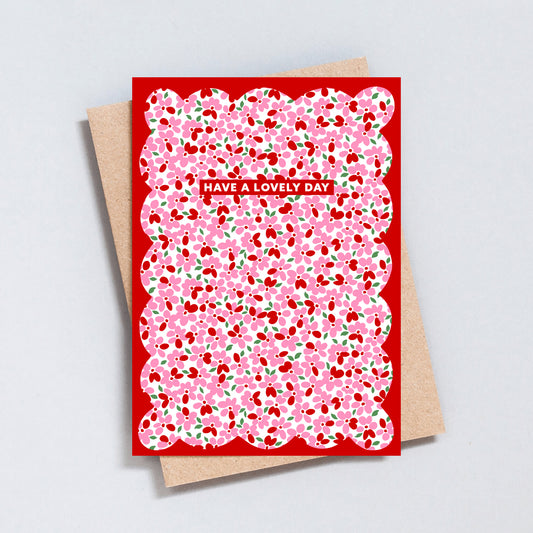 Pink Floral Birthday Greeting Card
