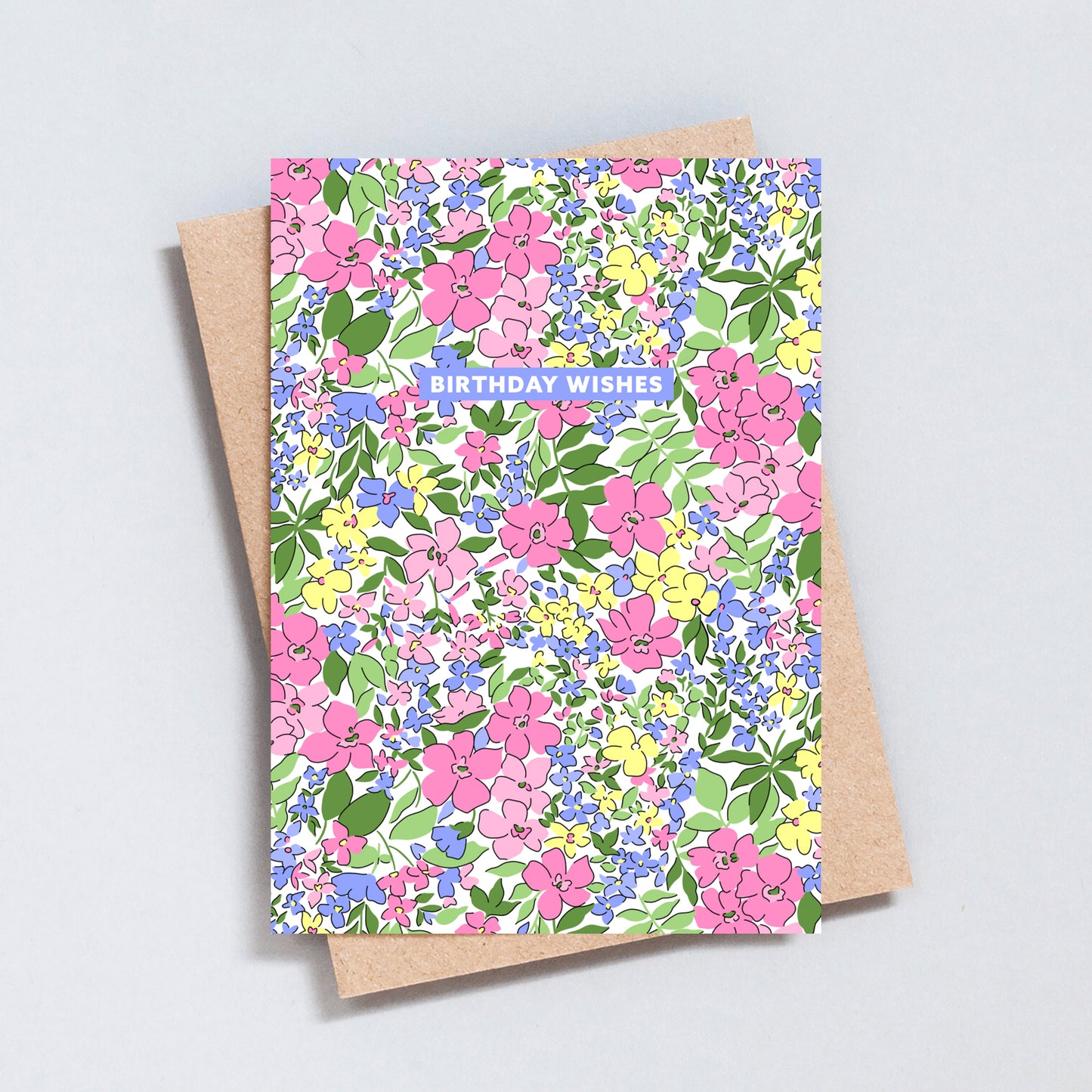Ditsy Floral Pattern Birthday Greeting Card