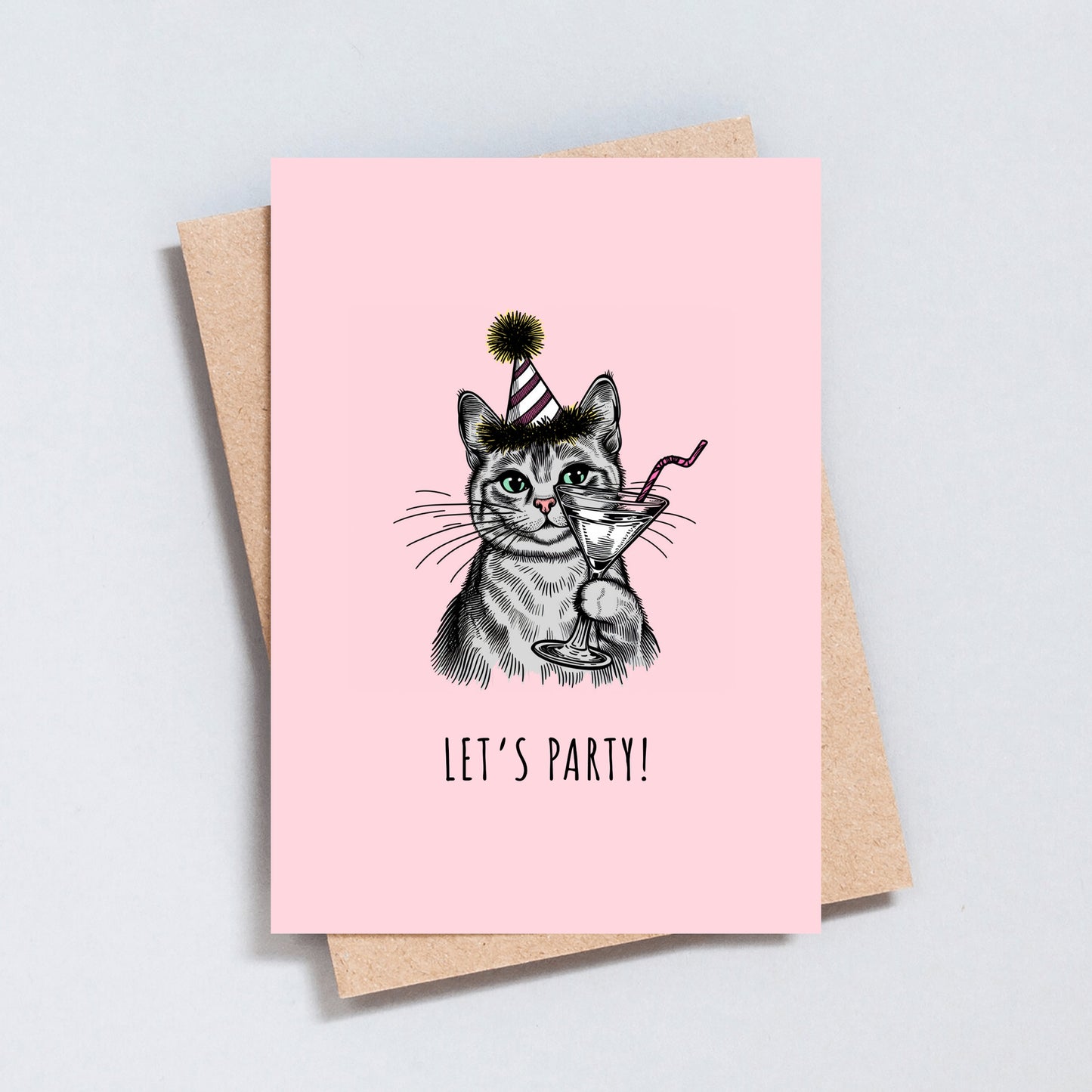 Let's Party, Cat Greeting Card