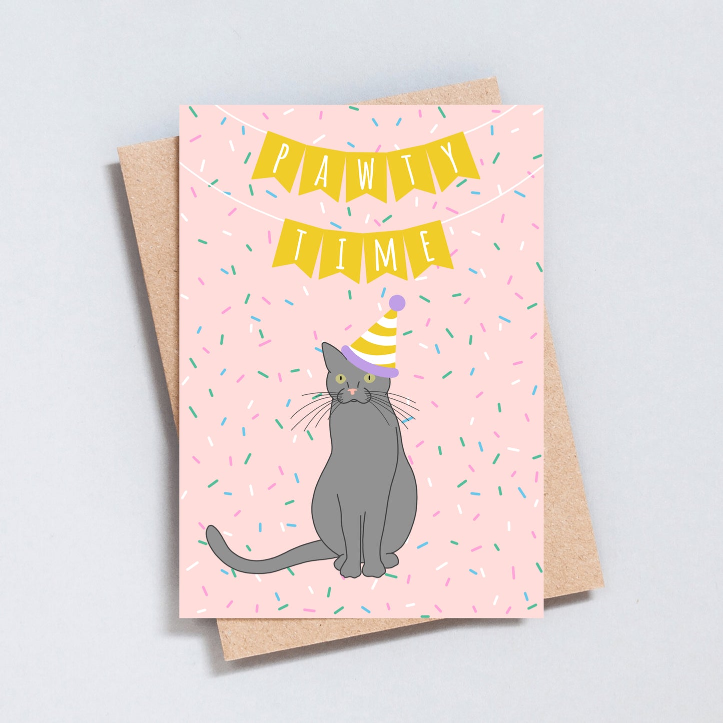 Pawty Time Cat Birthday Card