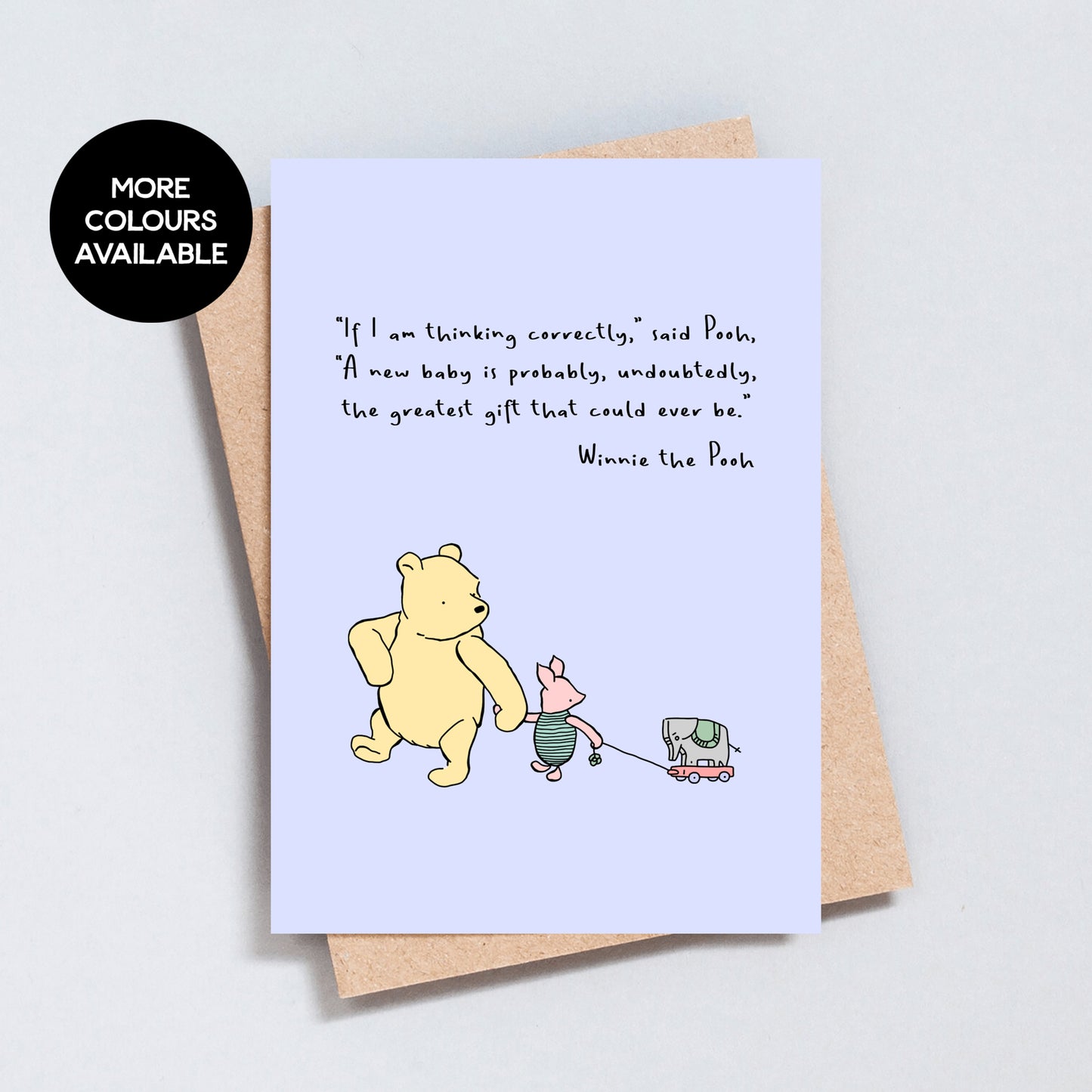 Winnie the Pooh Quote, New Baby Greeting Card