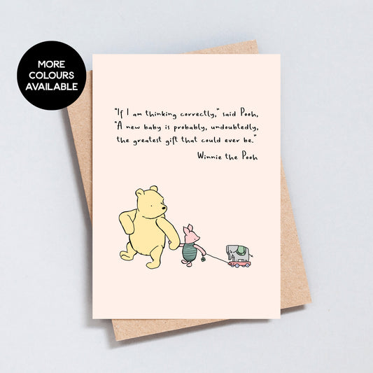 Winnie the Pooh Quote, New Baby Greeting Card