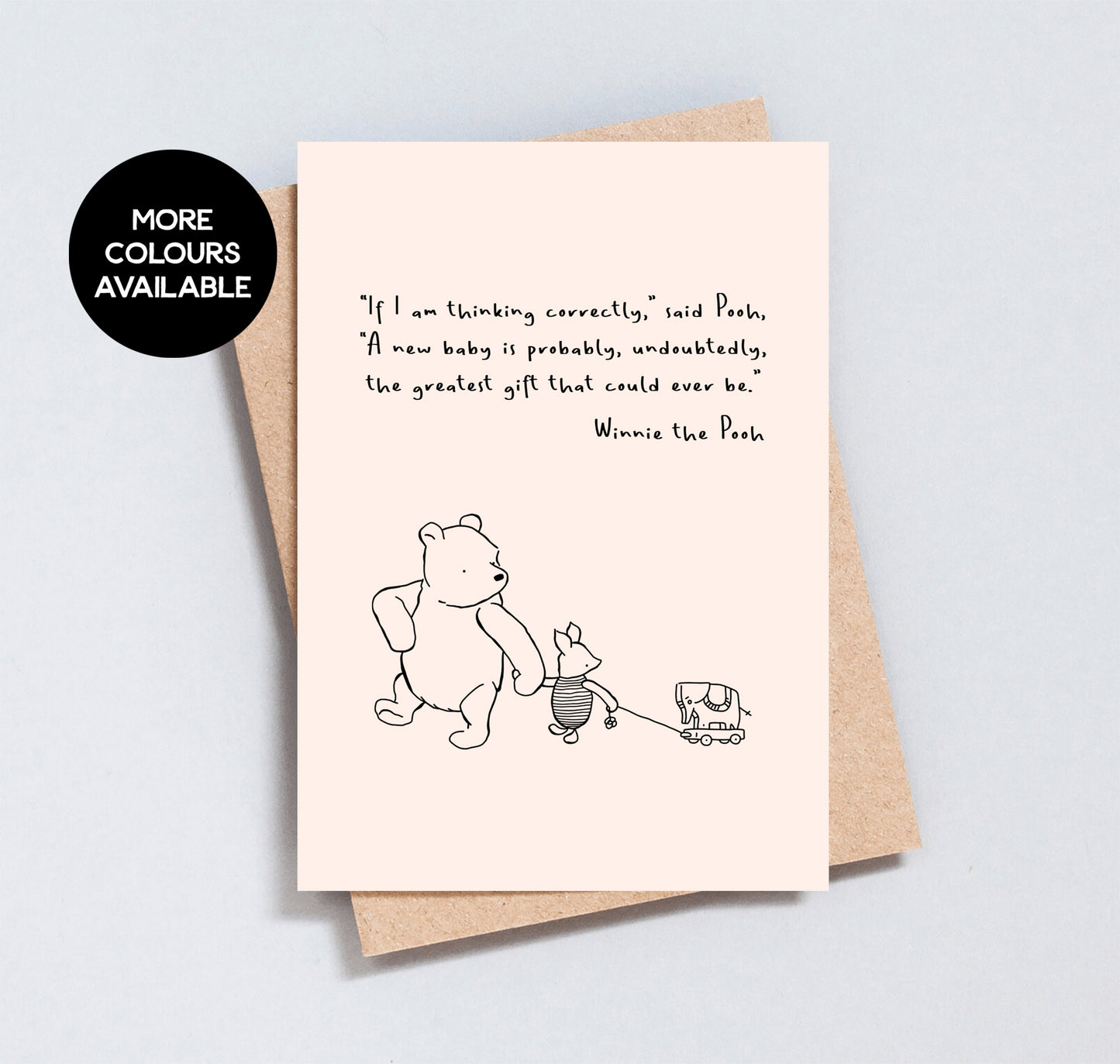 Winnie the Pooh Quote, New Baby Greeting Card