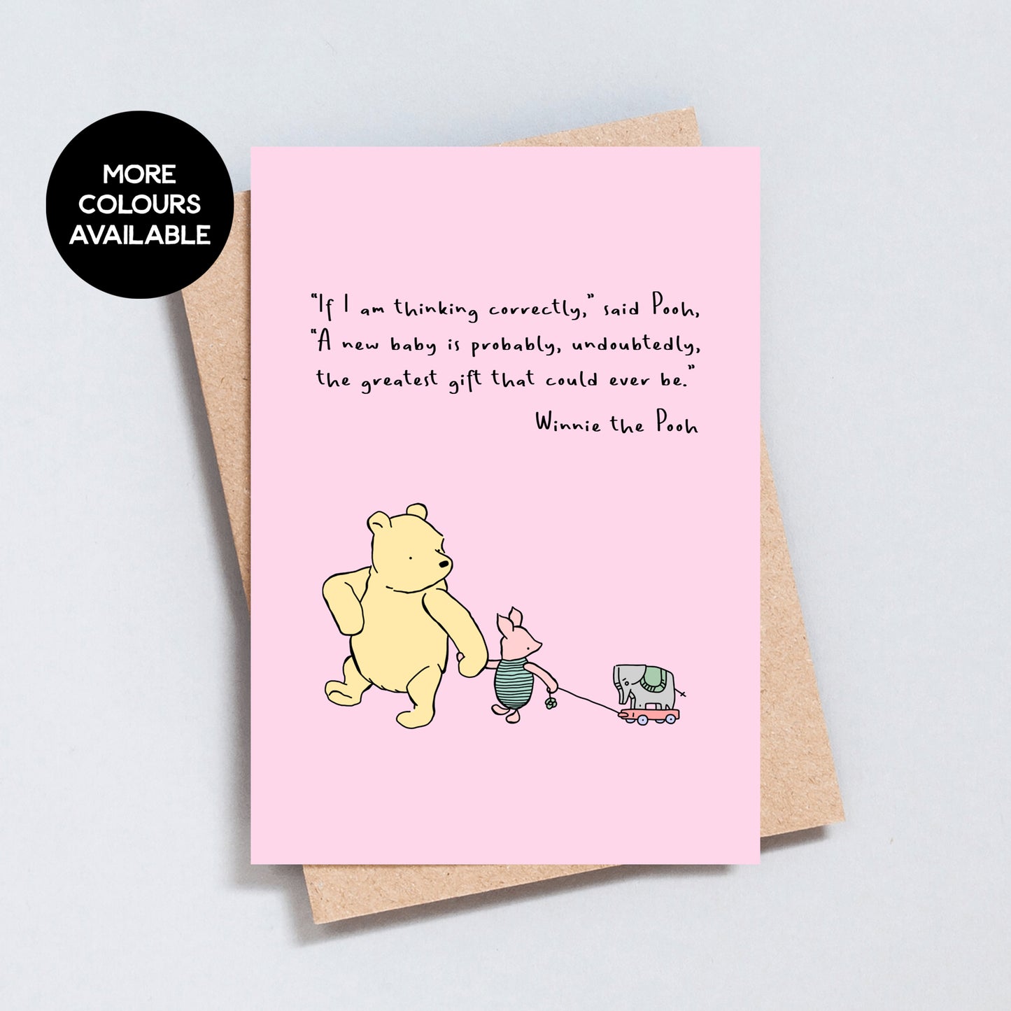 Winnie the Pooh Quote, New Baby Greeting Card