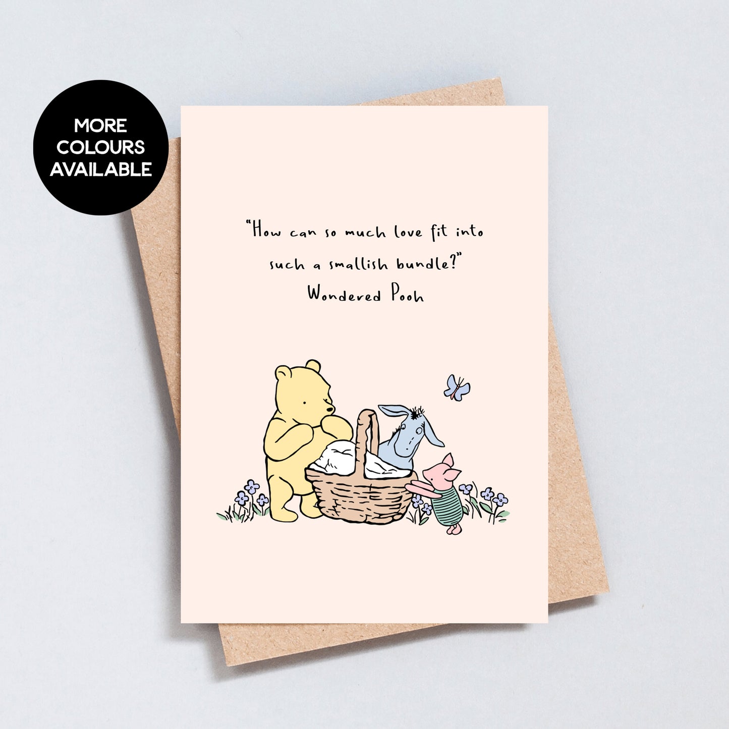 Winnie the Pooh Quote, New Baby Greeting Card