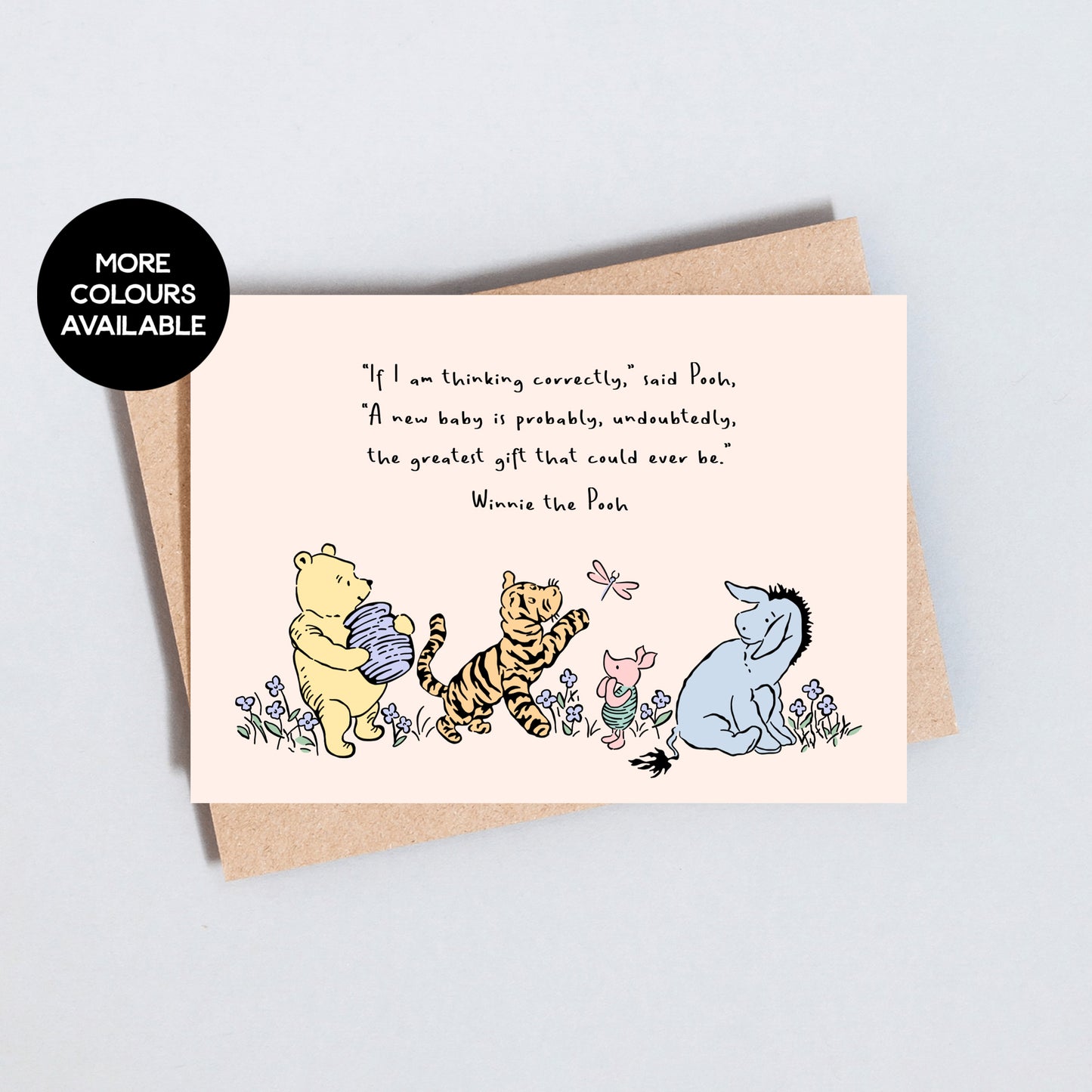 Winnie the Pooh Quote New Baby Greeting Card