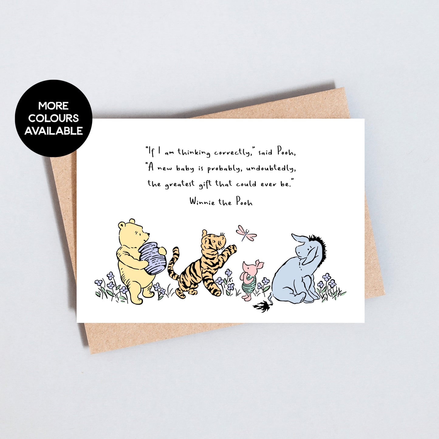 Winnie the Pooh Quote New Baby Greeting Card