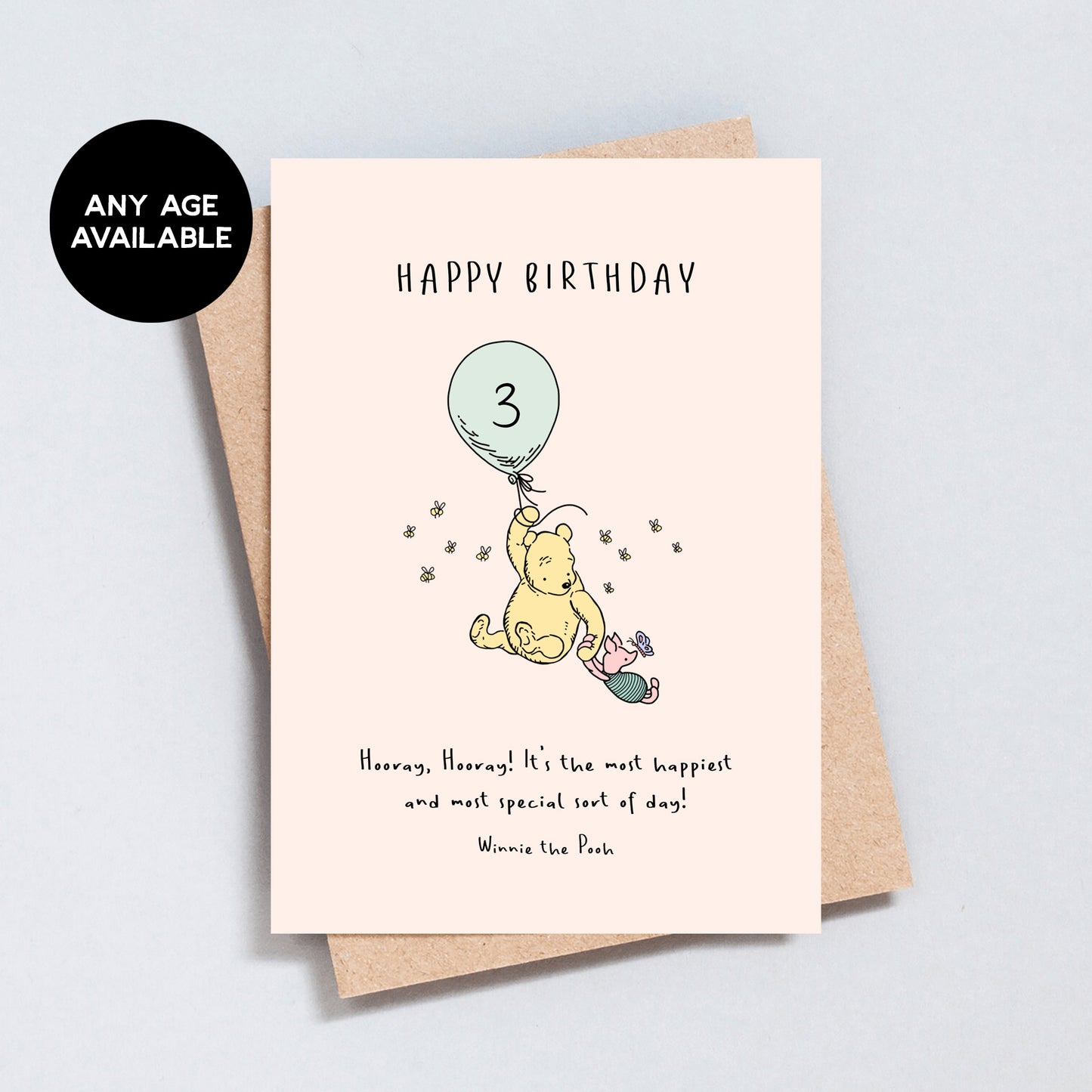 Personalised Winnie the Pooh Quote Birthday Card