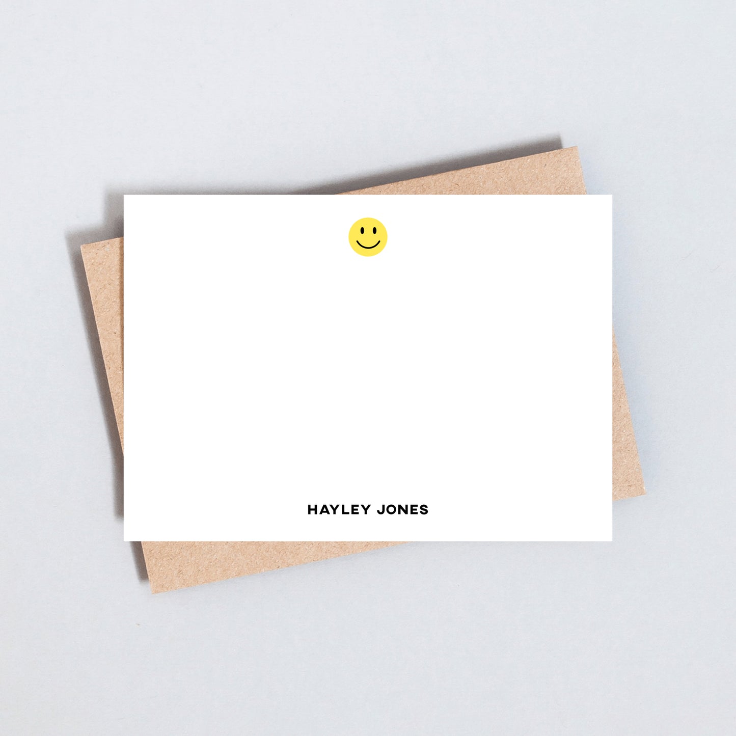 Smiley Face Personalised Stationary, Elegant Note Cards With Custom Name Stationary Set, Correspondence Cards, Postcard Set, A6 Size