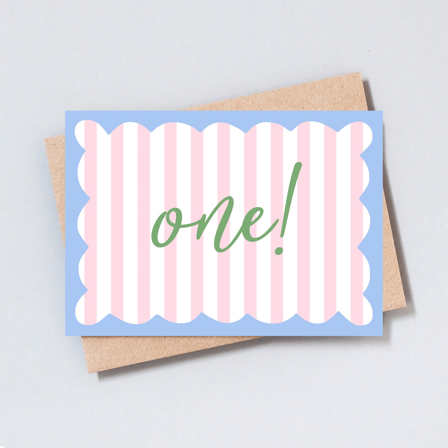 One Stripe Birthday Greeting Card