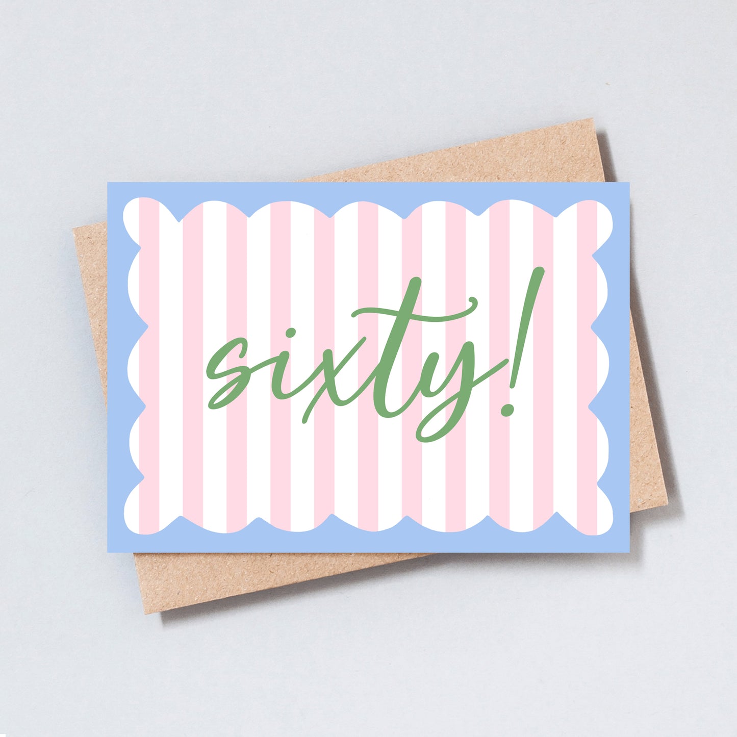 Sixty Stripe Birthday Greeting Card