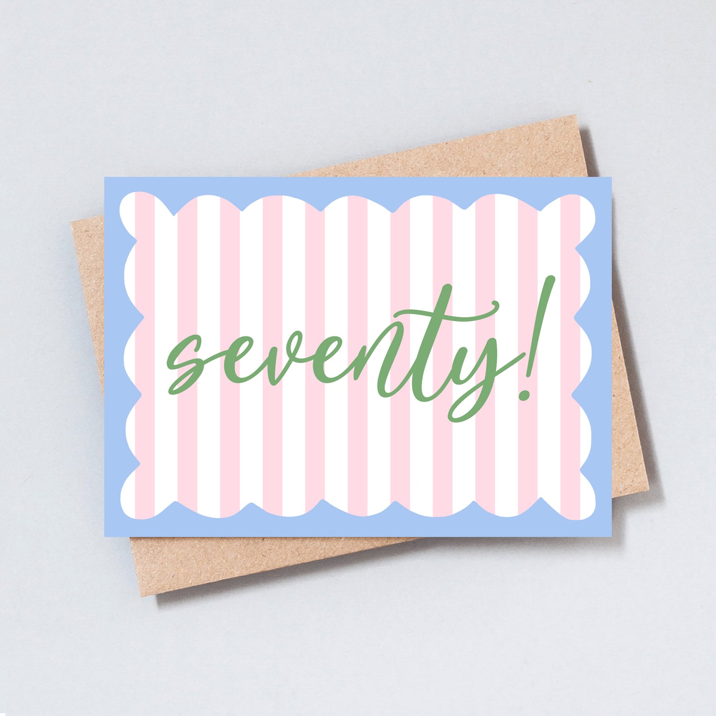 Seventy Stripe Birthday Greeting Card