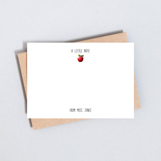 A Little Note From Teacher Personalised Stationary, Elegant Note Cards With Custom Name Stationary Set, Correspondence Cards, Postcard Set, A6 Size