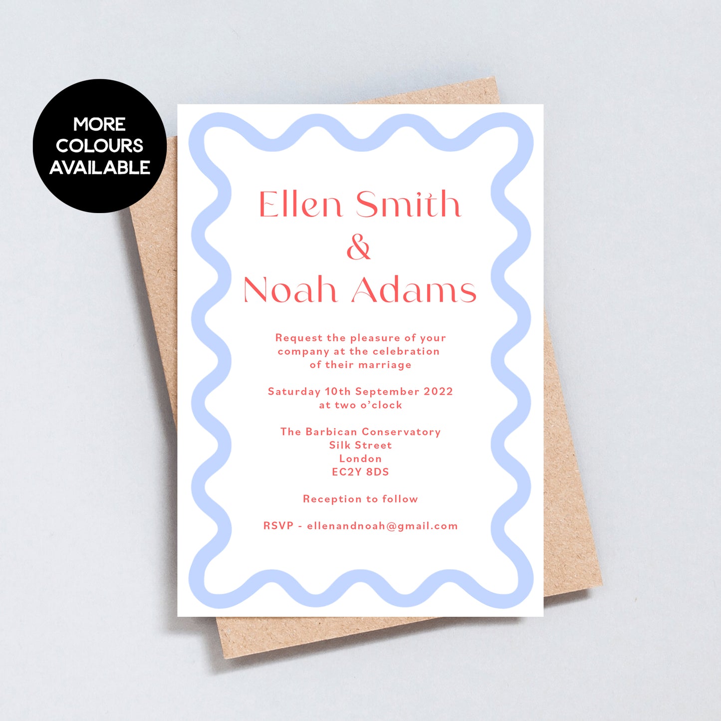 Wavy Edge Border Invitation - 5x7 Size