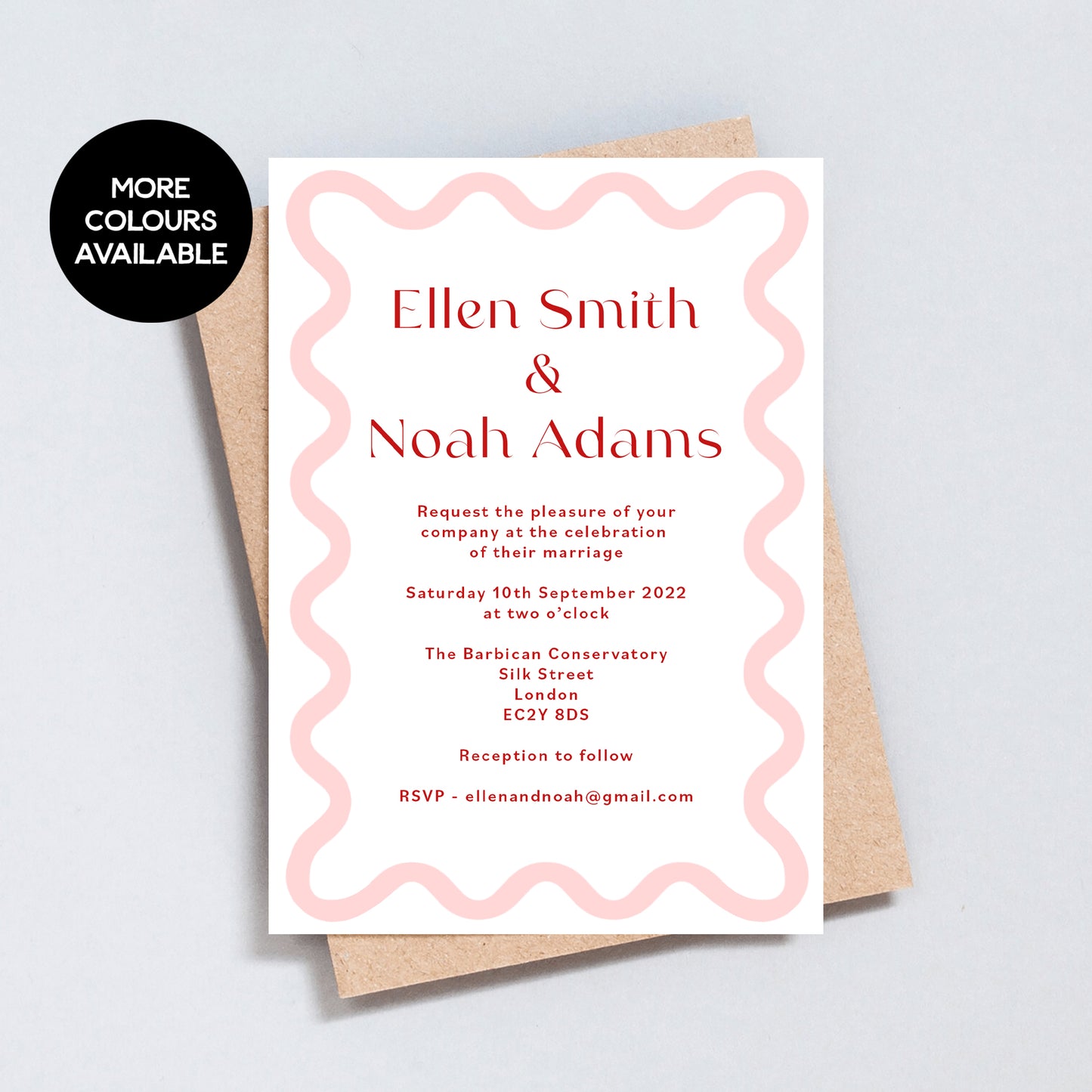 Wavy Edge Border Invitation - 5x7 Size