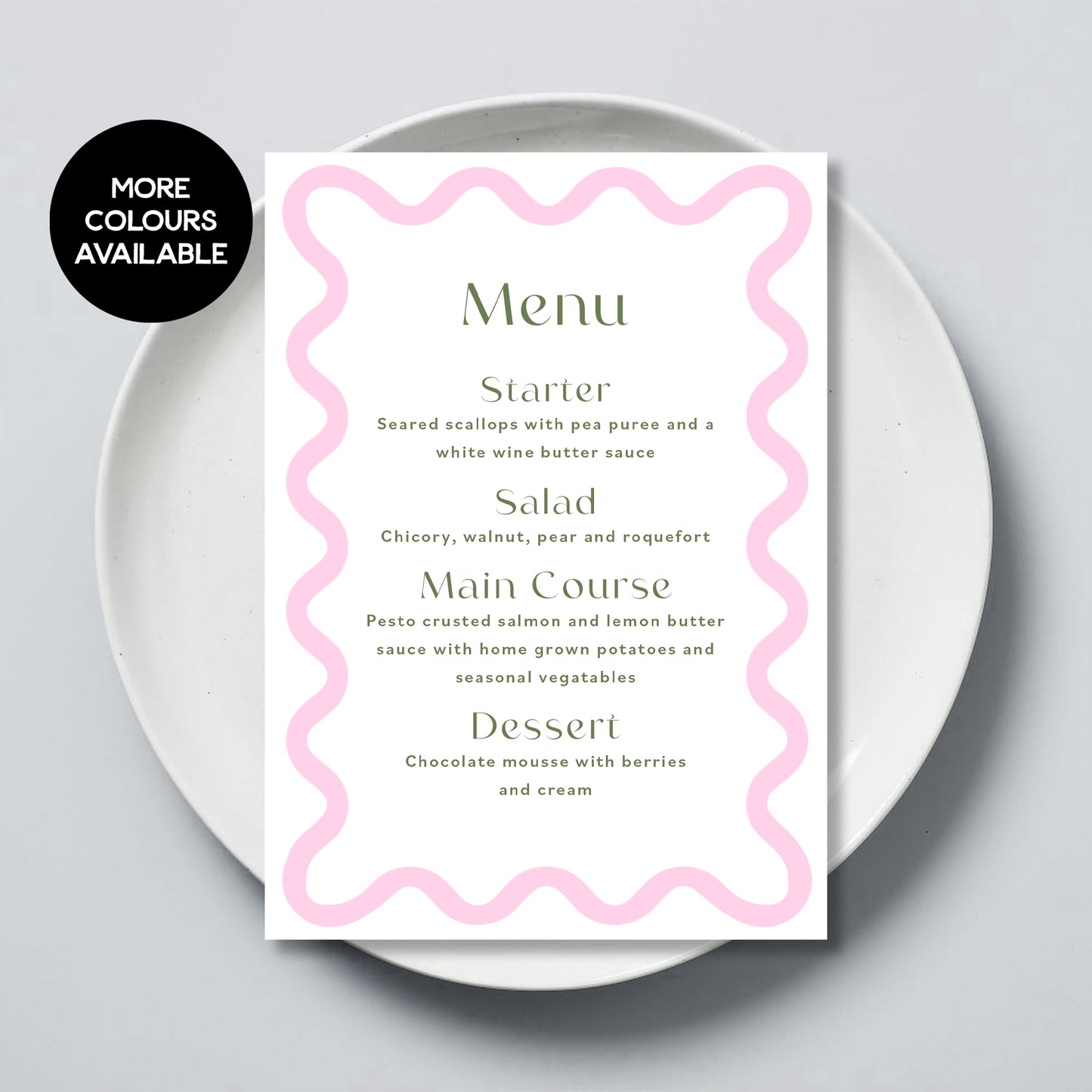 Wavy Edge Border Menu, 5x7 Size