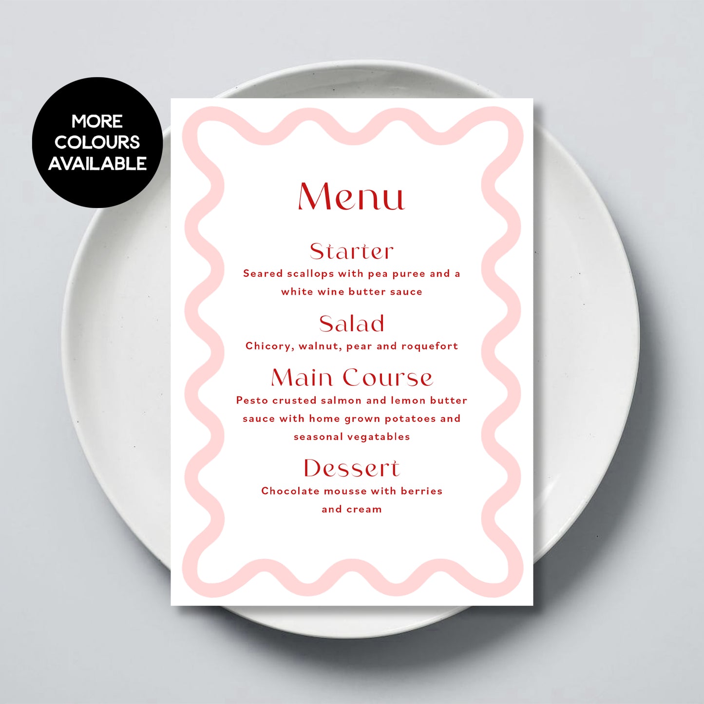 Wavy Edge Border Menu, 5x7 Size