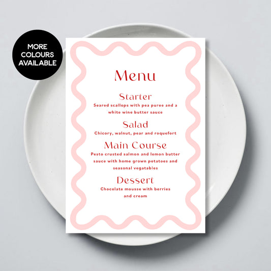 Wavy Edge Border Menu, 5x7 Size
