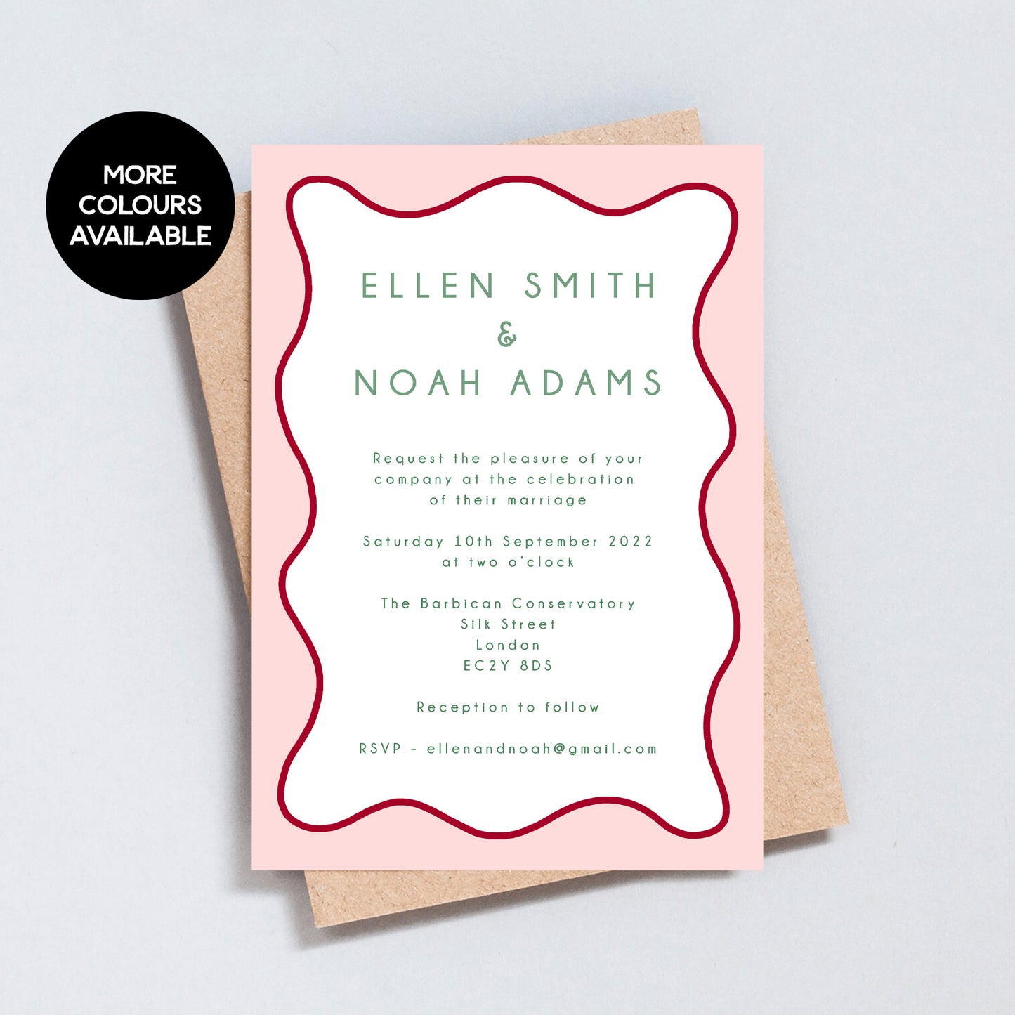Wavy Edge Invitation - 5x7 Size