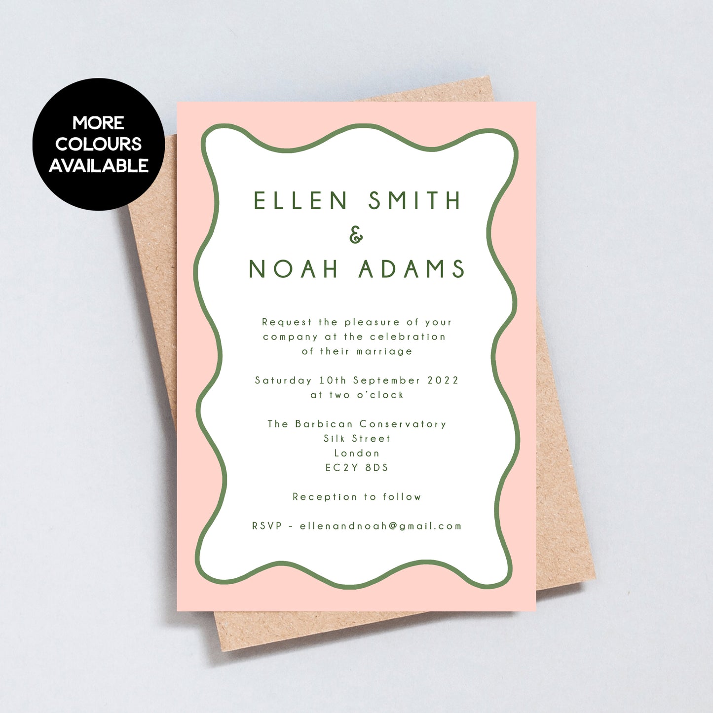 Wavy Edge Invitation - 5x7 Size
