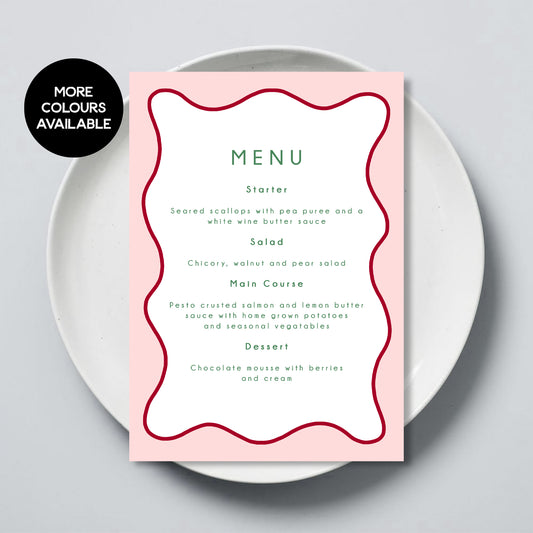 Wavy Edge Border Menu - 5x7 Size