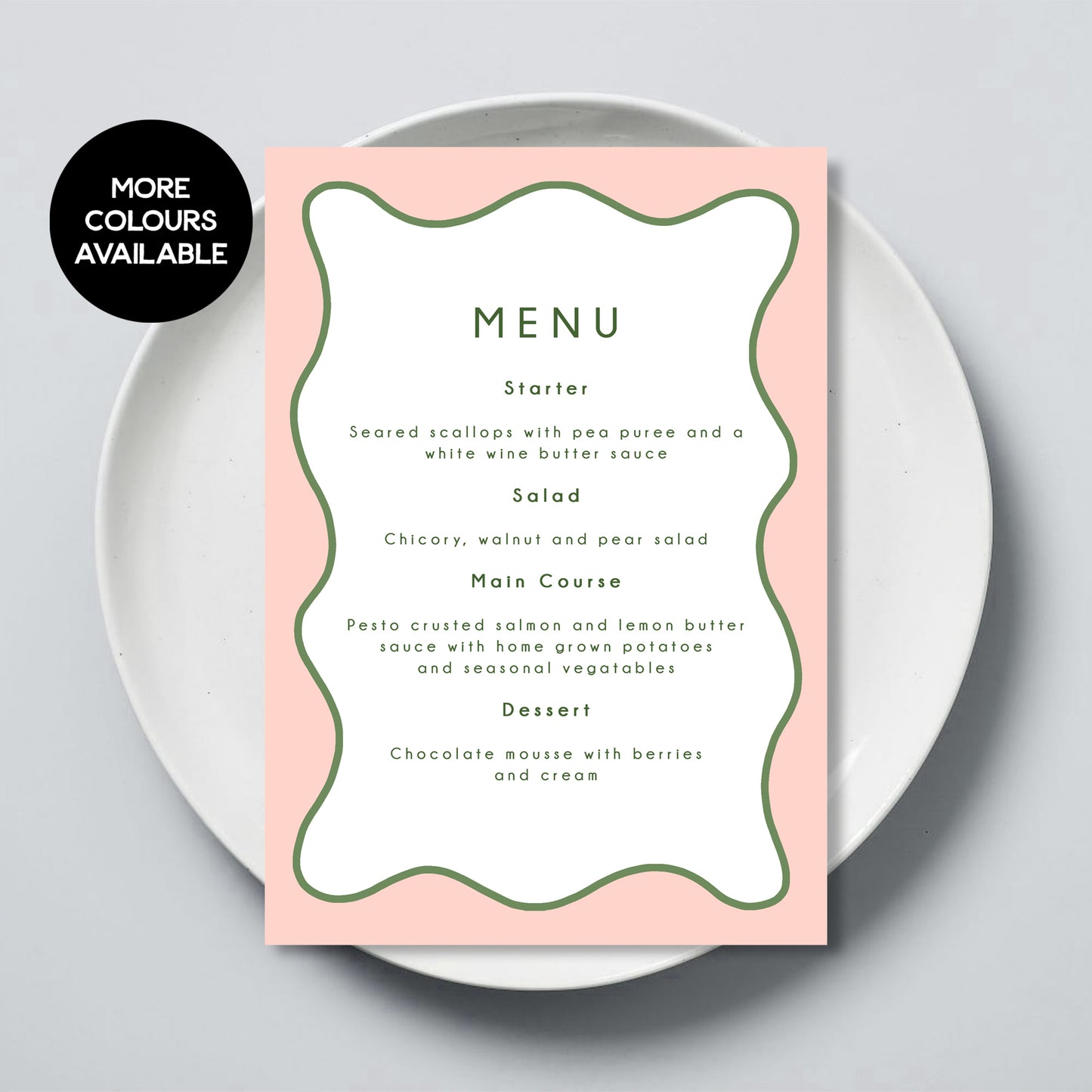 Wavy Edge Border Menu - 5x7 Size