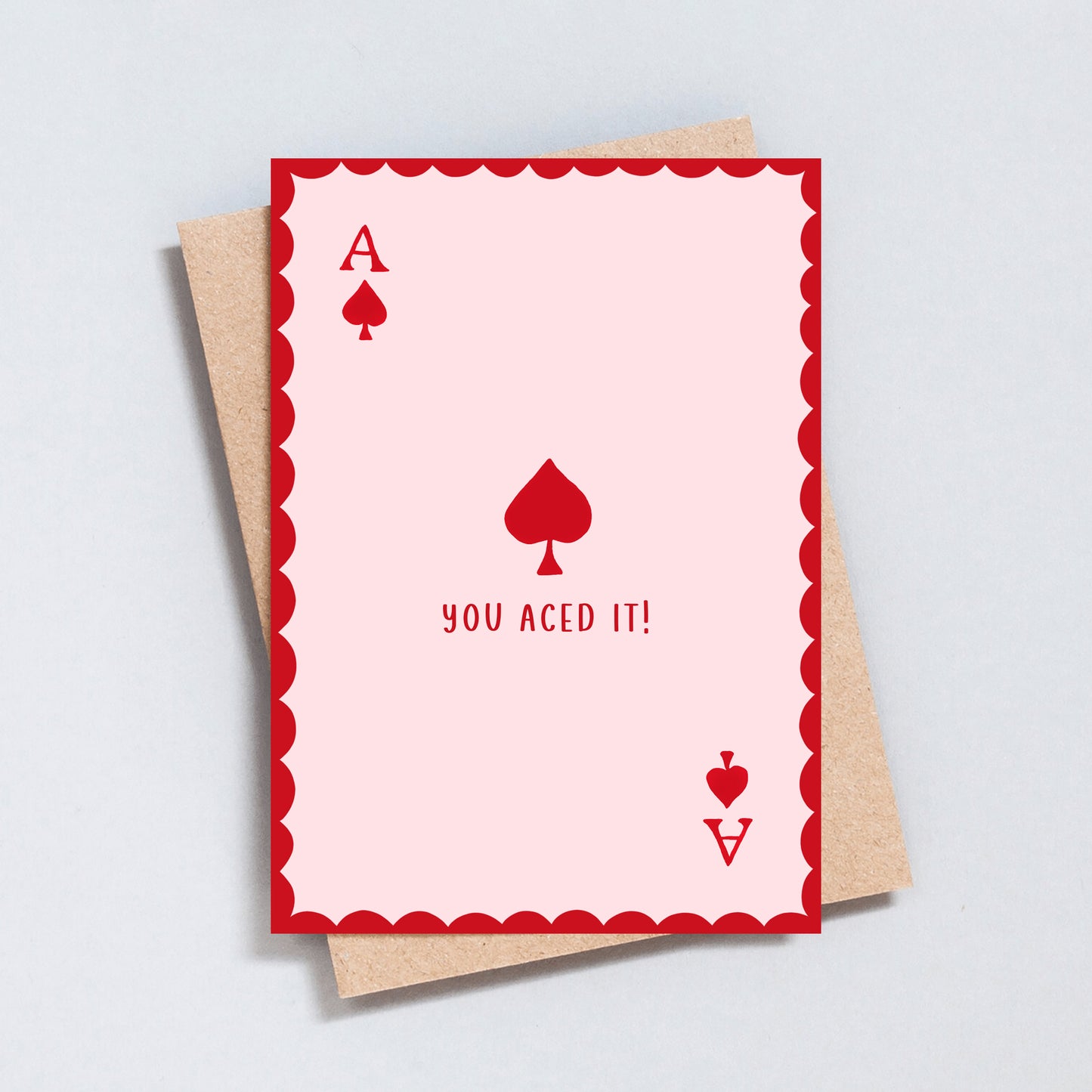 You aced it congratulations card with playing card ace design