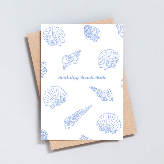 Beach Babe Seashell Birthday Greeting Card