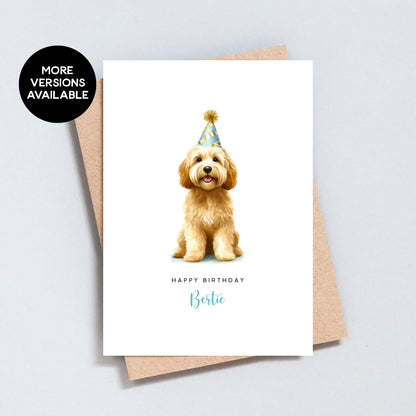 Personalised Cockapoo Birthday Card, Card From Or To Dog