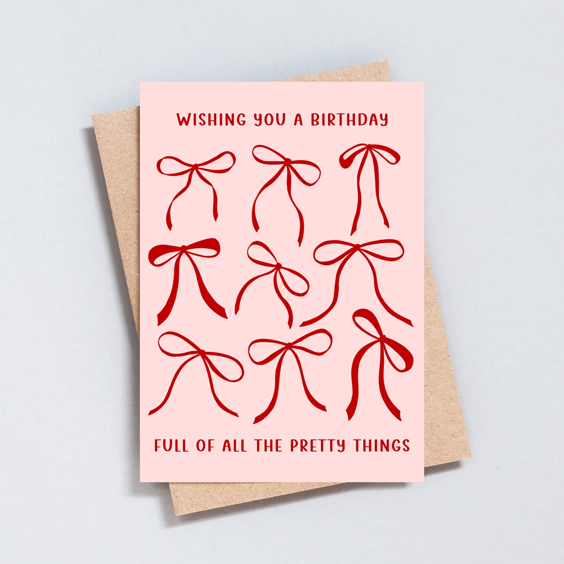 All The Pretty Things birthday greeting card, colourful text design, A6 & 5x7