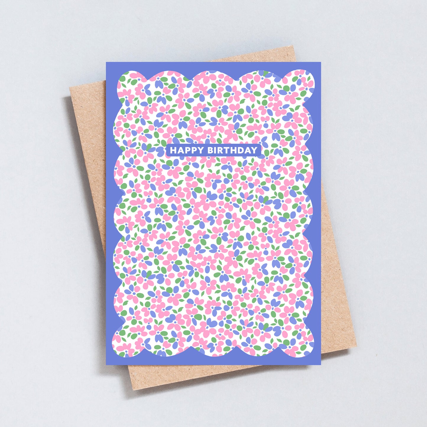 Ditsy Floral Happy Birthday Card