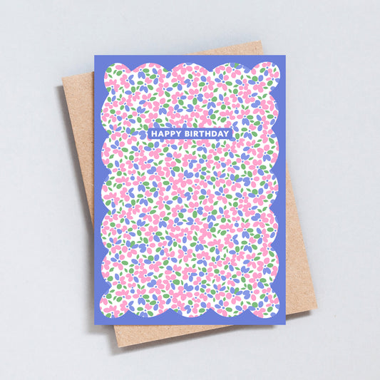 Ditsy Floral Happy Birthday Card