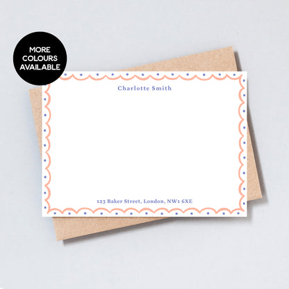 Personalised Pink Scallop Stationery