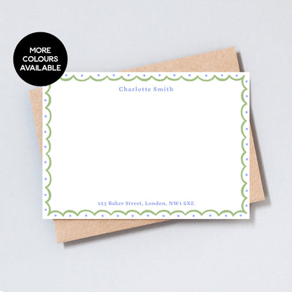 Personalised Pink Scallop Stationery