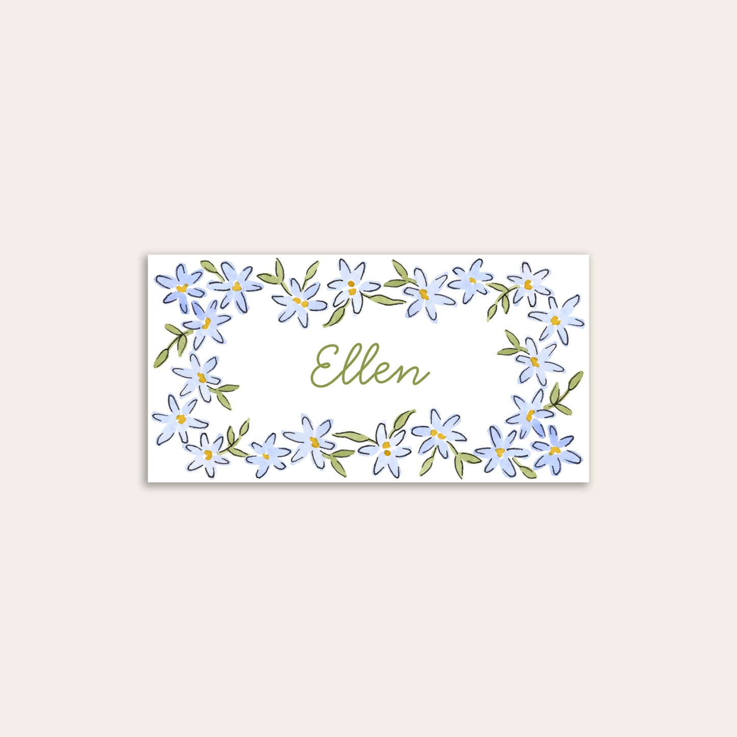 Personalised Blue Floral Place Cards