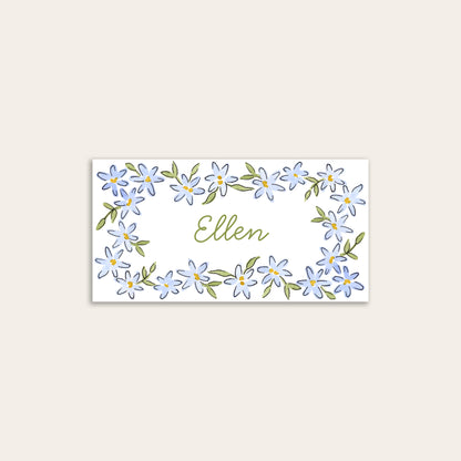 Personalised Blue Floral Place Cards