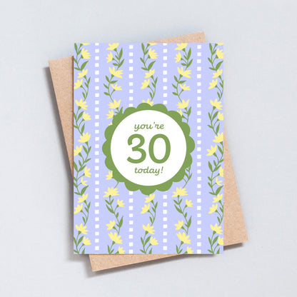 You're 30 Today, 30th Birthday Card
