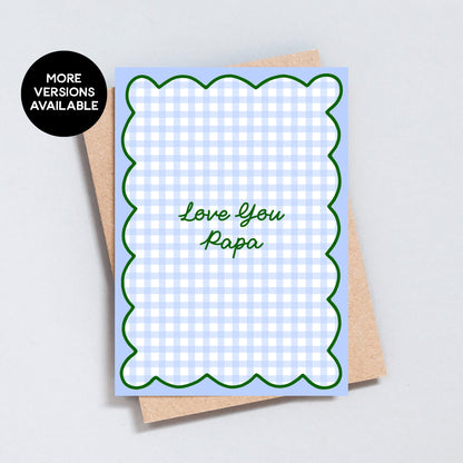 Love You Grandad Gingham Card